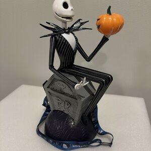 Disney Jack Skellington Figurine with Orange Pumpkin